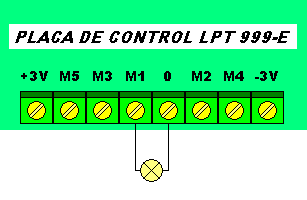 circuito bombilla en salida motor