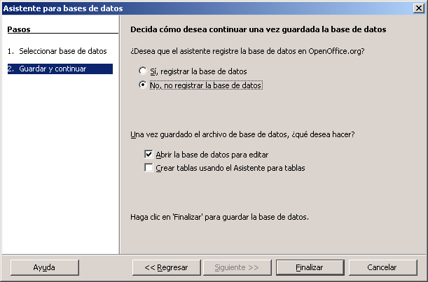 No registrar y abrir para editar