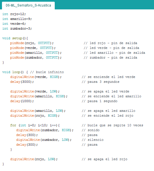 Semforo con seal acstica IDE