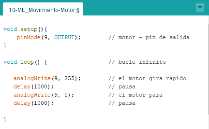 Movimiento de un motor IDE