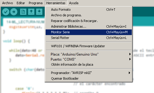 Activar Monitor Serie