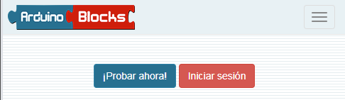 Pantalla bienvenida ArduinoBlocks