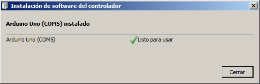 Arduino instalado