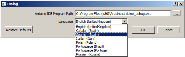 Visualino idioma y debug