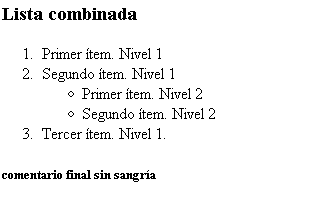 lista combinada