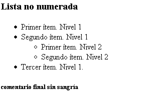 lista no numerada