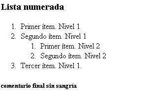 lista numerada