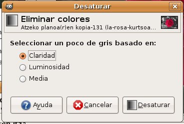 Seleccionar un poco de gris basado en : claridad