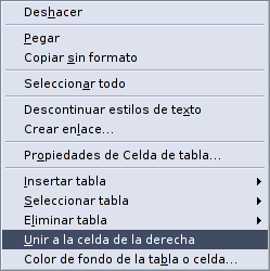 unir celdas contextual